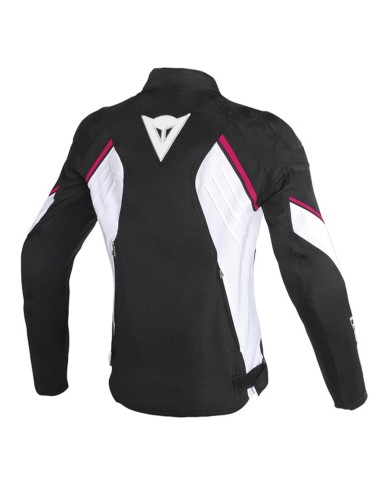 Giacca moto da donna in tessuto Avro D2 Nero/Bianco/Fucsia Giacca moto da donna in tessuto Avro D2 Nero/Bianco/Fucsia