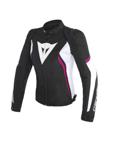 Giacca moto da donna in tessuto Avro D2 Nero/Bianco/Fucsia Giacca moto da donna in tessuto Avro D2 Nero/Bianco/Fucsia